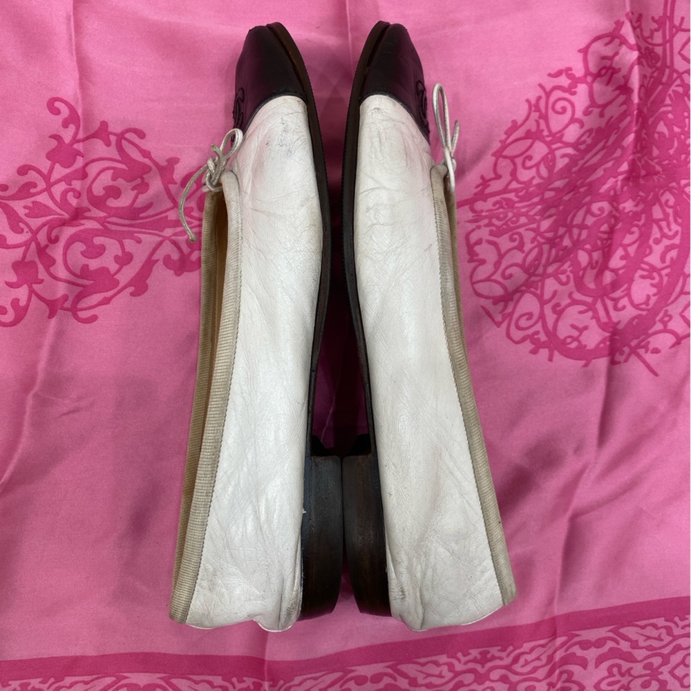 Chanel vintage leather ballerina flats size 37.5 - Picture 3 of 8